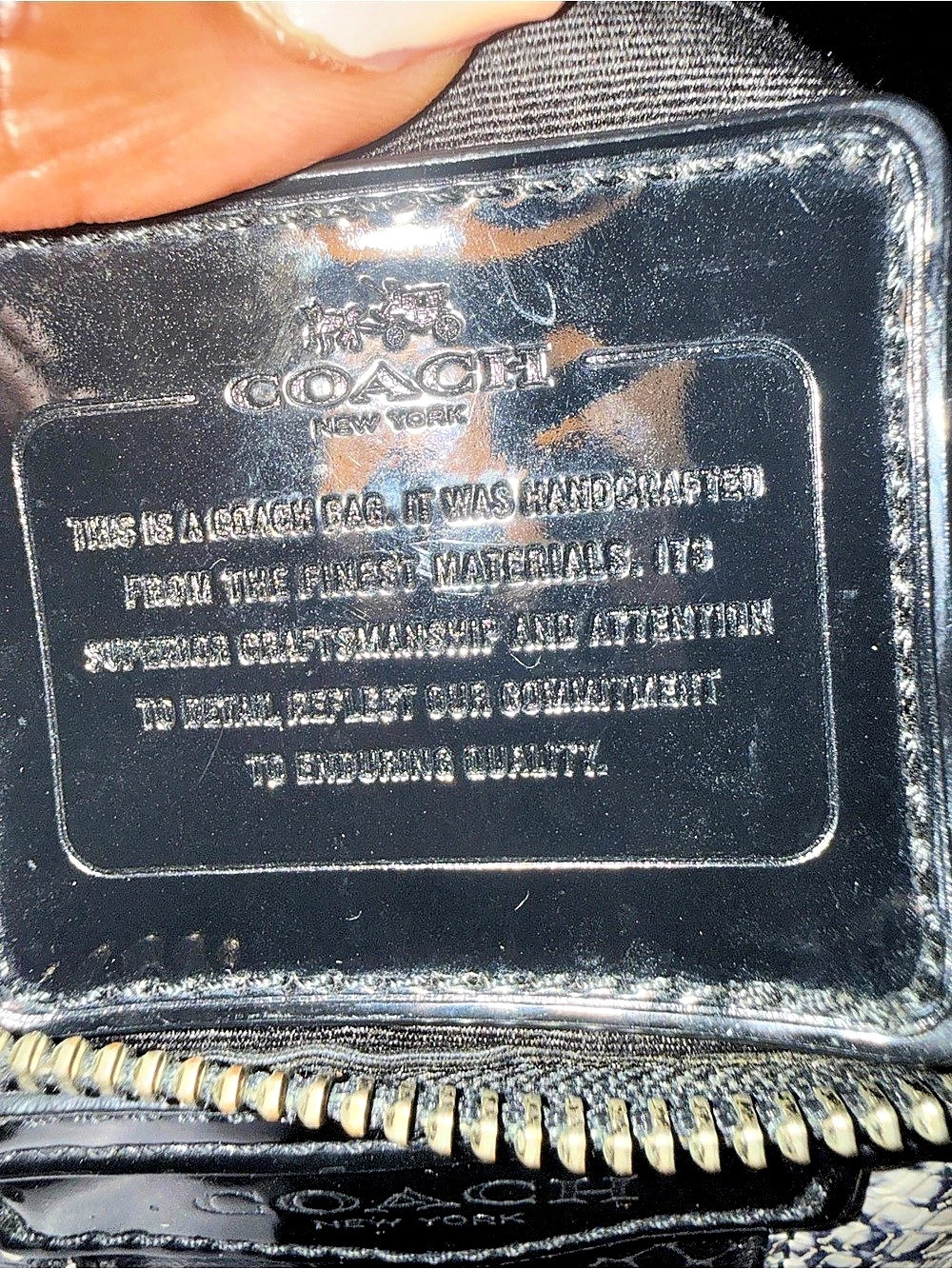 Coach Nancy Satchel 2014 Exotic Python Snake-Embossed Leather Black & White - Picture 8 of 12